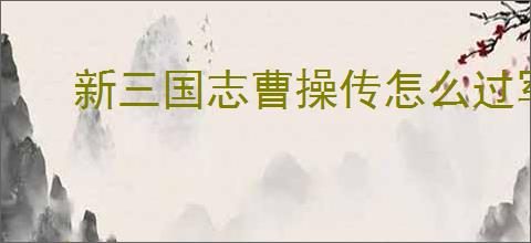 新三国志曹操传怎么过军营演武八,新三国志曹操传军营演武八关卡流程
